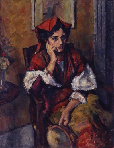 Mulher italiana com pandeiro de Charles Guerin